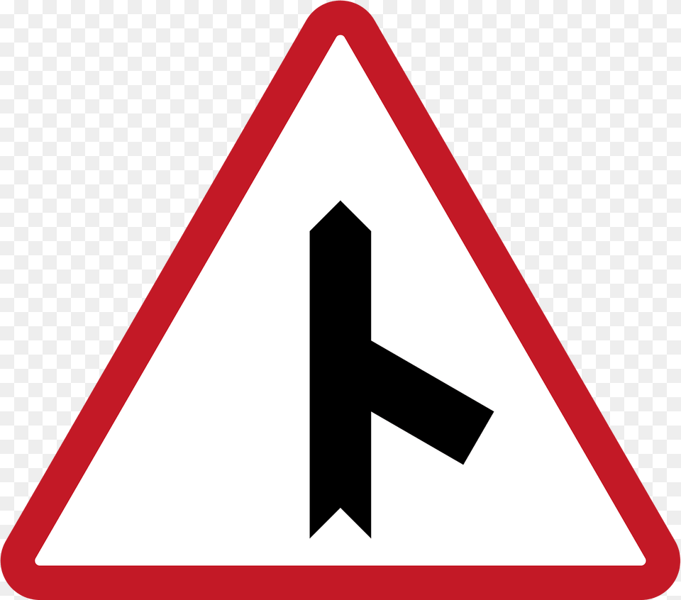 Traffic Merges Ahead Sign In Philippines Clipart, Symbol, Road Sign Png