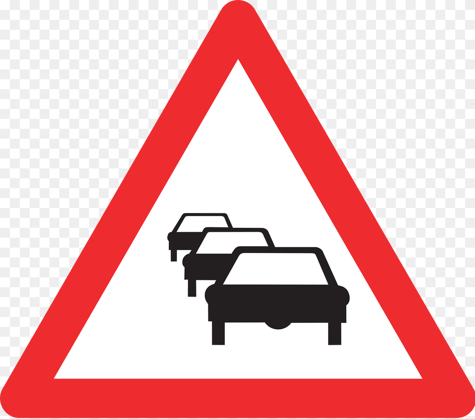 Traffic Queues Likely Ahead Sign In Switzerland Clipart, Symbol, Road Sign Png