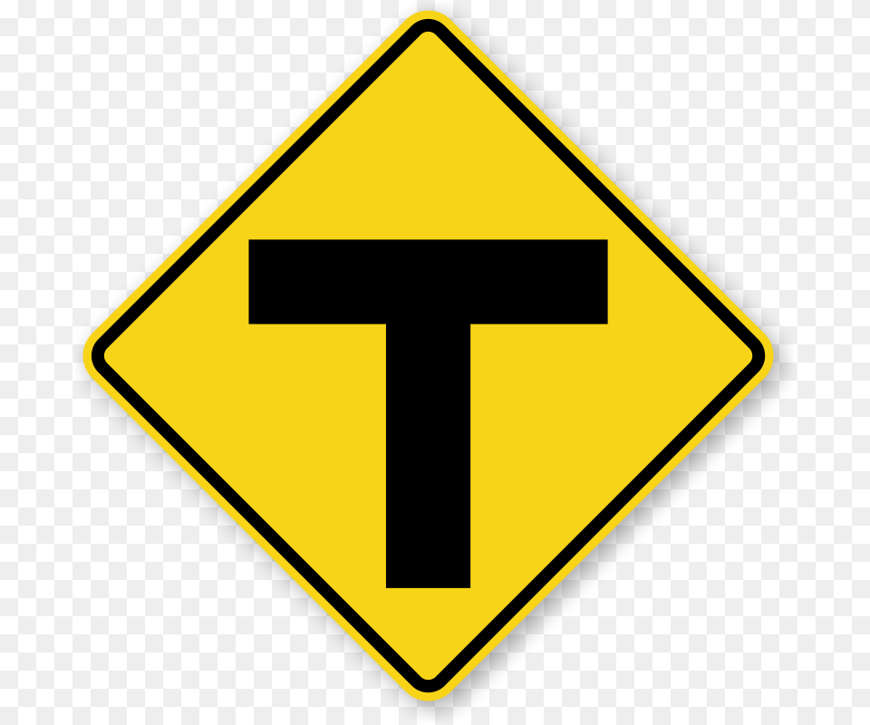 Traffic Sign 3 Way Intersection Sign, Symbol, Road Sign, Disk Free Transparent Png