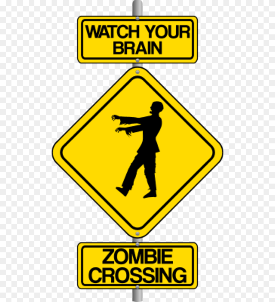 Traffic Sign Art Zombie Crossing The Street Comic Traffic Sign, Symbol, Adult, Male, Man Png
