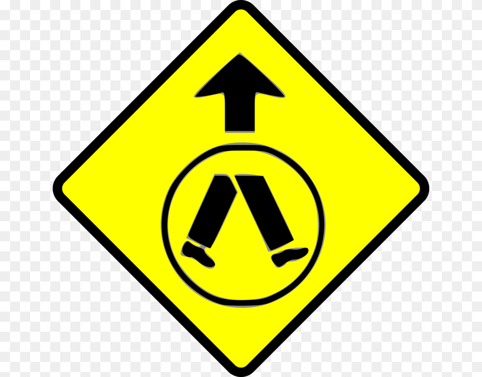 Traffic Sign Pedestrian Crossing Warning Sign Road Signs, Symbol, Road Sign Free Transparent Png