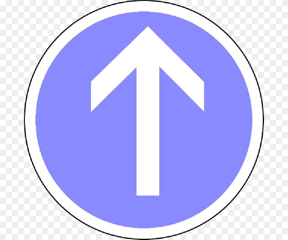 Traffic Sign Straight Ahead Straight Direction Straight Ahead Sign, Symbol, Road Sign, Disk Png Image