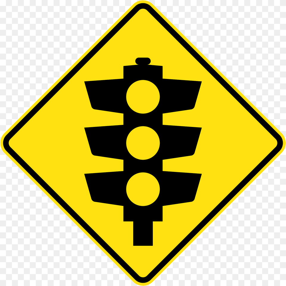Traffic Signals Ahead Sign In Australia Clipart, Light, Symbol, First Aid, Traffic Light Png Image