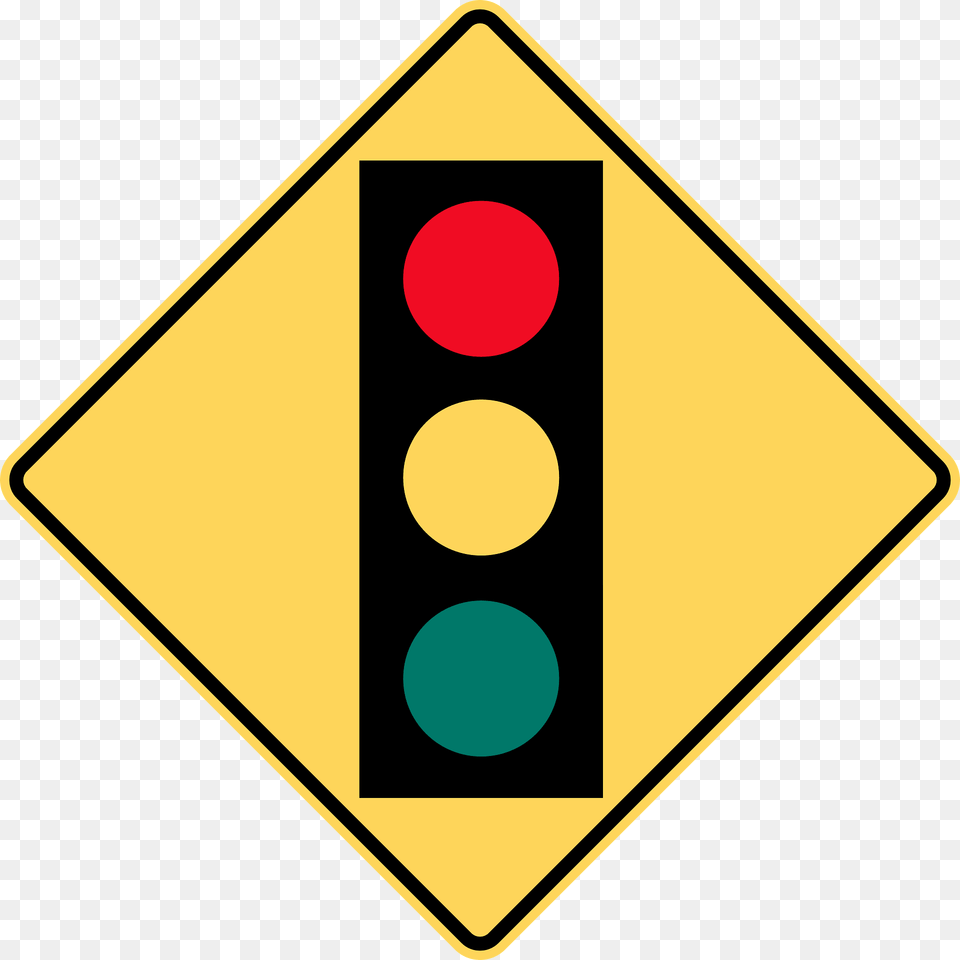 Traffic Signals Ahead Sign In British Columbia Clipart, Light, Traffic Light, Symbol Free Png Download