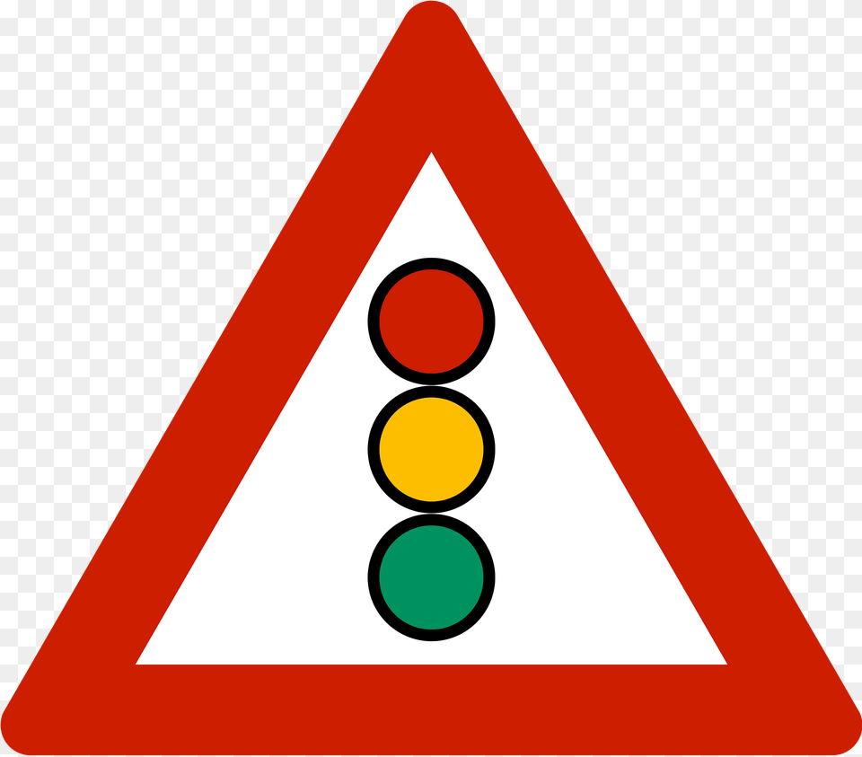 Traffic Signals Ahead Sign In Norway Clipart, Light, Traffic Light, Symbol, Dynamite Png