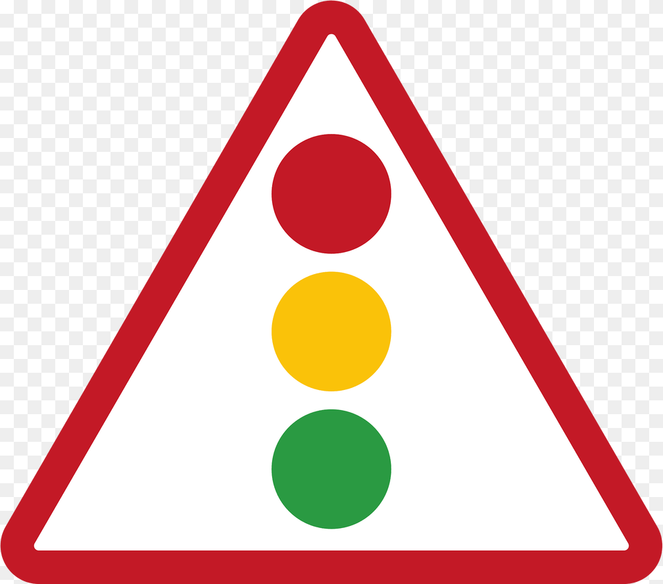Traffic Signals Ahead Sign In Philippines Clipart, Triangle, Light, Traffic Light, Symbol Free Transparent Png