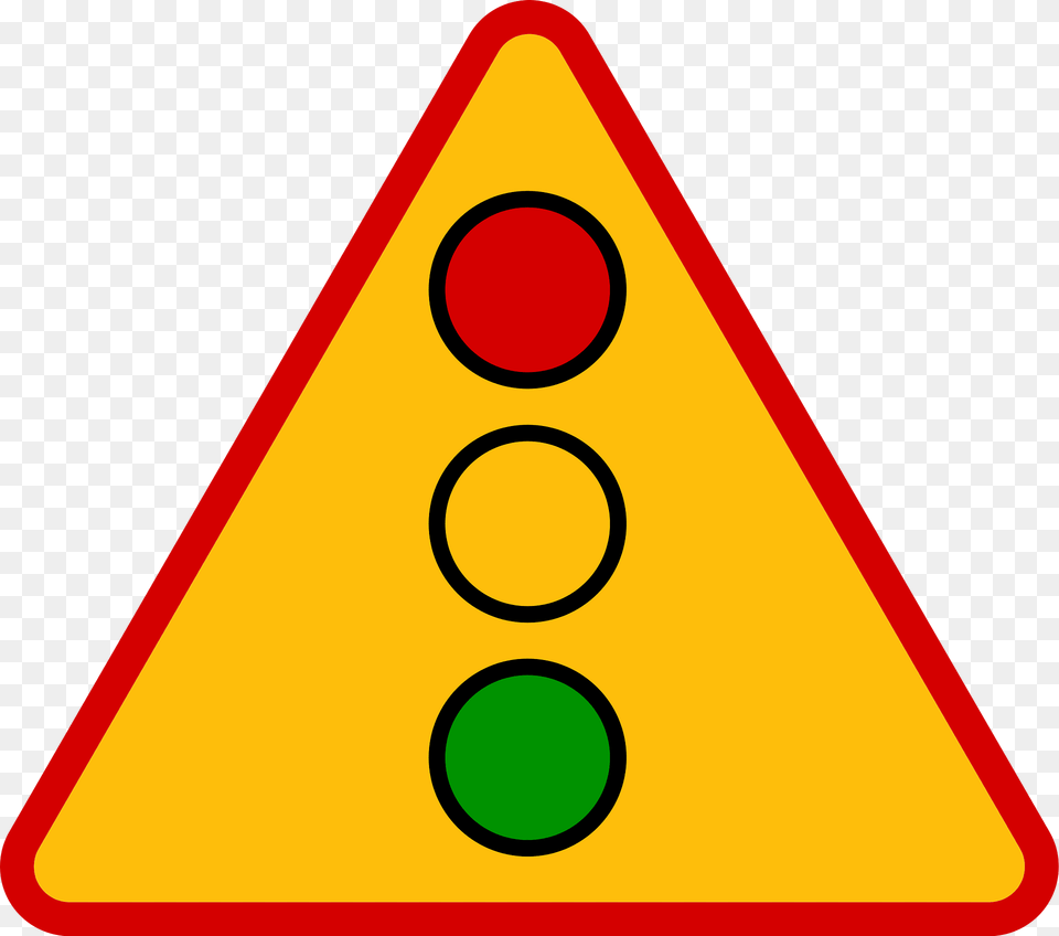 Traffic Signals Ahead Sign In Poland Clipart, Light, Traffic Light Png