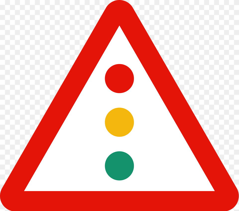 Traffic Signals Ahead Sign In Spain Clipart, Triangle, Symbol Png Image