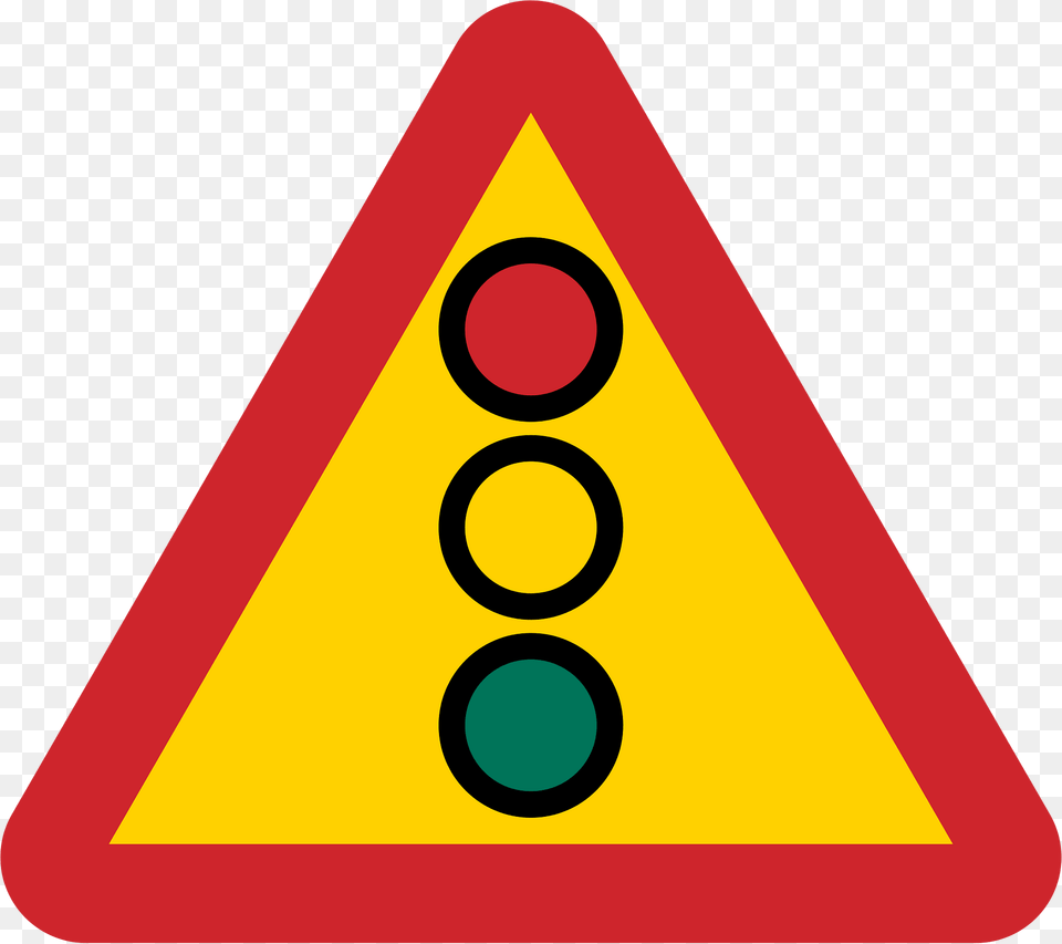 Traffic Signals Ahead Sign In Sweden Clipart, Light, Symbol, Dynamite, Traffic Light Free Png Download