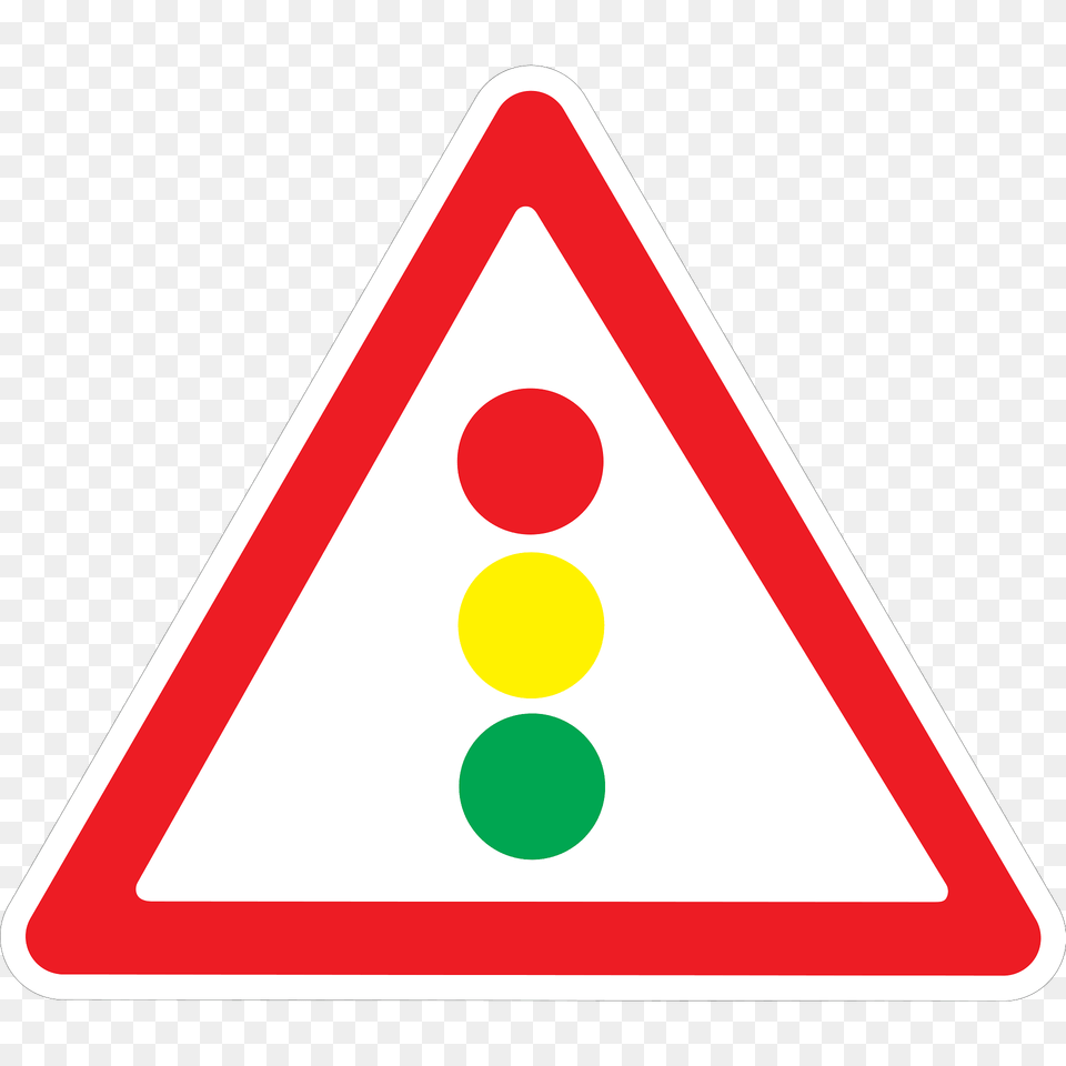 Traffic Signals Ahead Sign In Ukraine Clipart, Triangle, Symbol, Road Sign Free Png