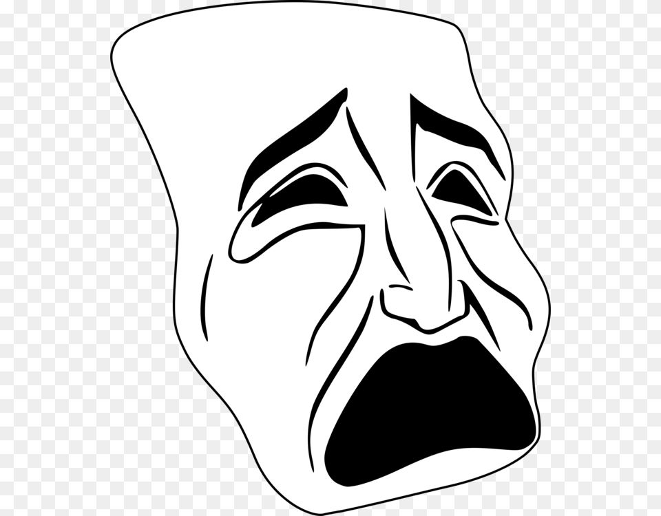 Tragedy Mask Theatre Drama Sock And Buskin, Stencil, Adult, Female, Person Free Png