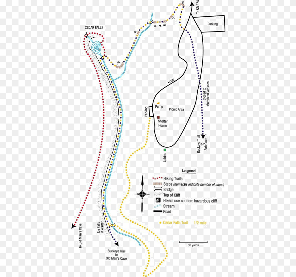 Trail Maps For State Parks And Forests Democracy Steps Hocking Hills, Chart, Diagram, Plan, Plot Free Png