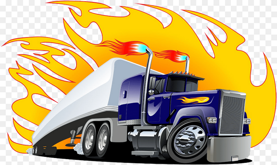 Trailer Peterbilt Clip Art Train Transprent Semitrailer Semi Truck Cartoon, Trailer Truck, Transportation, Vehicle, Machine Free Png