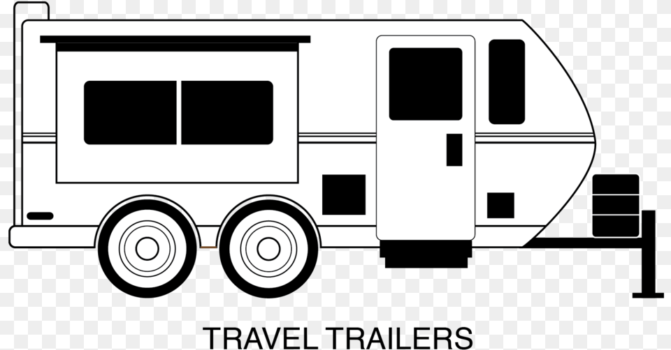 Trailers Bw 01 Travel Trailer Clip Art, Transportation, Van, Vehicle, Caravan Free Png Download