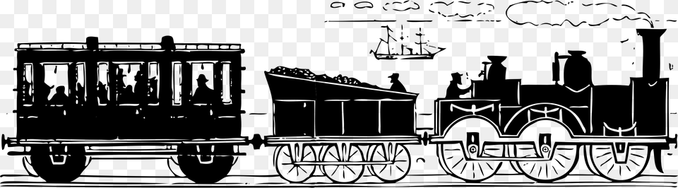 Train Clip Art Silhouette 19 Century Transportation Mode, Gray Png