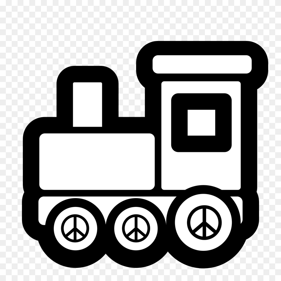 Train Clipart Black And White, Bulldozer, Machine, Stencil, Wheel Free Png Download