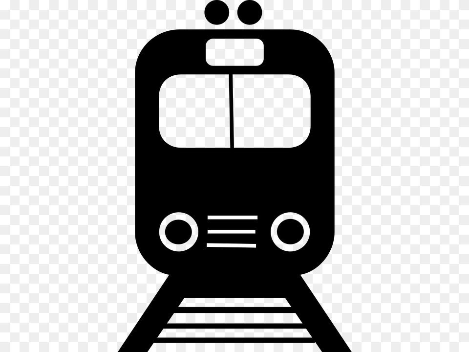 Train Commuter Silhouette Frontal Transport Travel Subway Clip Art, Cutlery, Fork Png Image