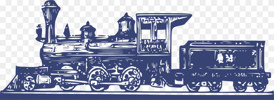 Train Rail Transport Steam Engine Steam Locomotive Steam Train Clip Art Blue, Vehicle, Transportation, Railway, Motor Png