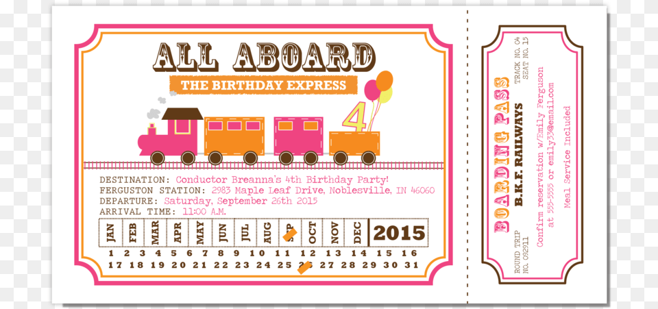 Train Ticket Pink Orange, Advertisement, Poster, Paper, Text Free Transparent Png