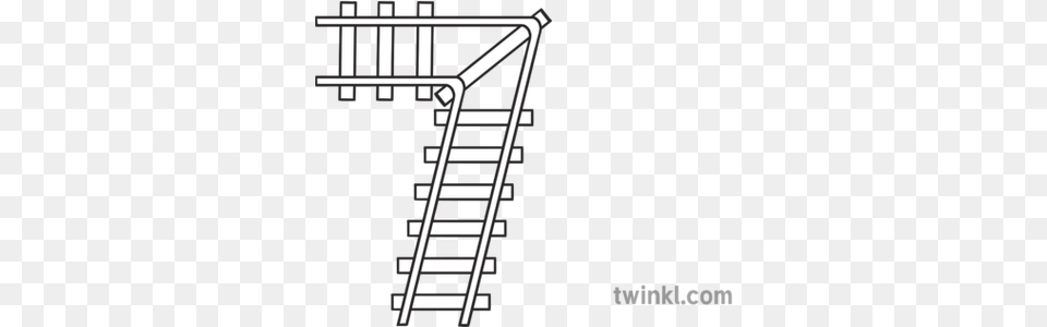 Train Track Shaped Like 7 Seven Number Eyfs Ks1 Black And Hamlet From Firework Daughter, Architecture, Building, House, Housing Png