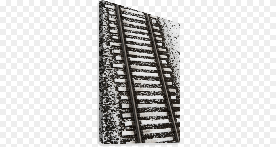Train Tracks Lightly Covered With Snow Train Tracks Covered In Snow, Transportation, Railway, Architecture, Staircase Png
