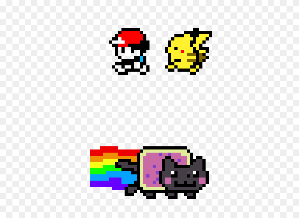 Trainer Red Pikachu Nyan Cat Pixel Art Maker, Qr Code Free Png