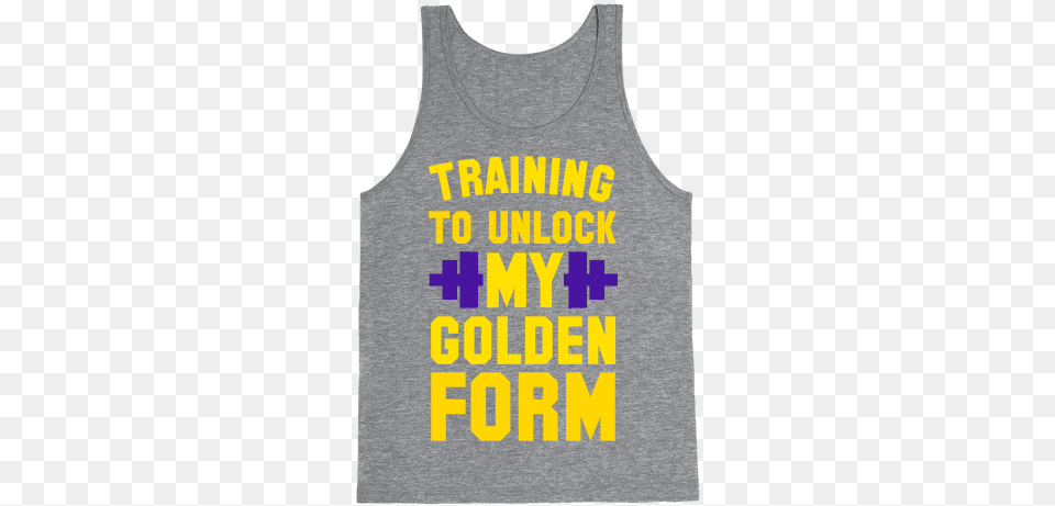 Training To Unlock My Golden Form Tank Top T Shirt, Clothing, Tank Top, T-shirt, Person Free Png