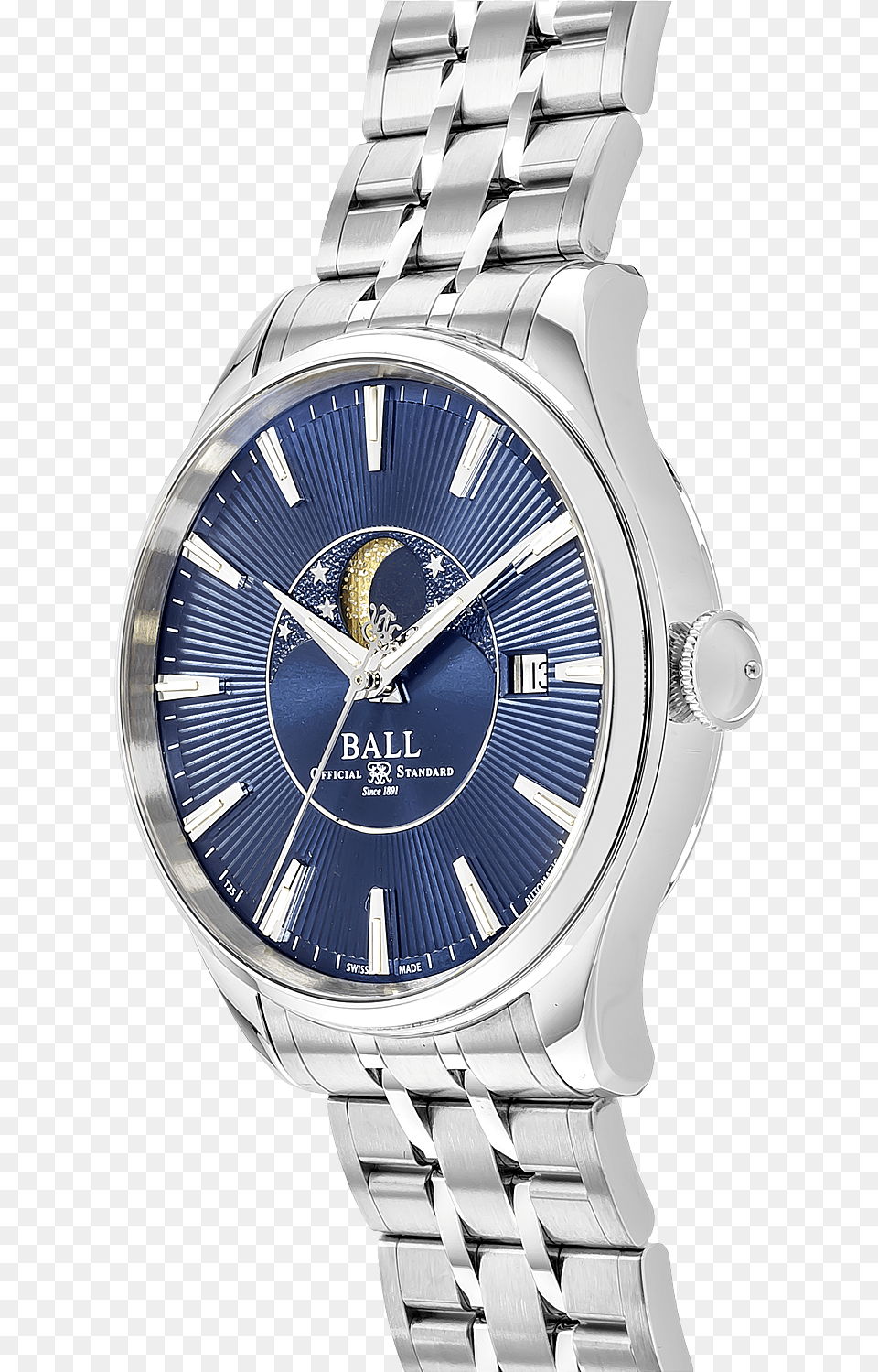 Trainmaster Moon Phase Stainless Steel Automatic, Arm, Body Part, Person, Wristwatch Free Png