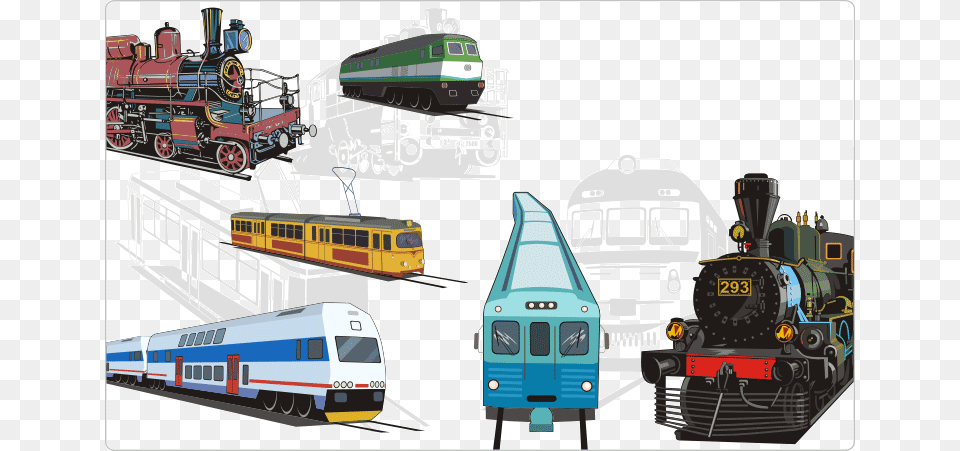 Trains And Trams Clipart Train Vector, Locomotive, Railway, Transportation, Vehicle Free Png Download