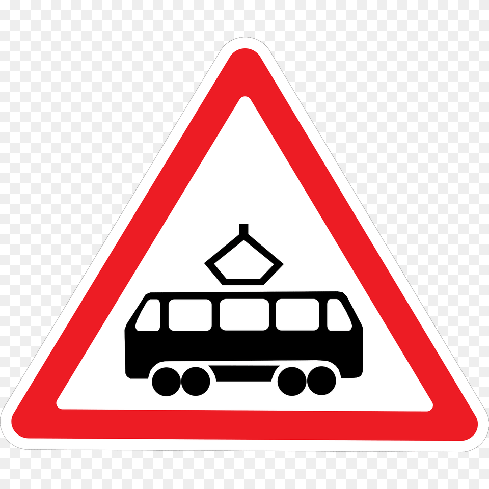 Tram Crossing Sign In Ukraine Clipart, Symbol, Road Sign, Car, Transportation Free Transparent Png