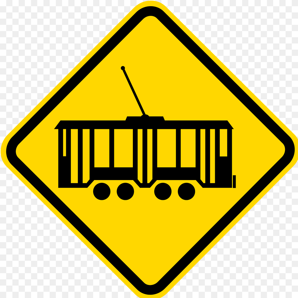 Tram Streetcar Crossing Sign In Brazil Clipart, Symbol, Road Sign Free Png Download