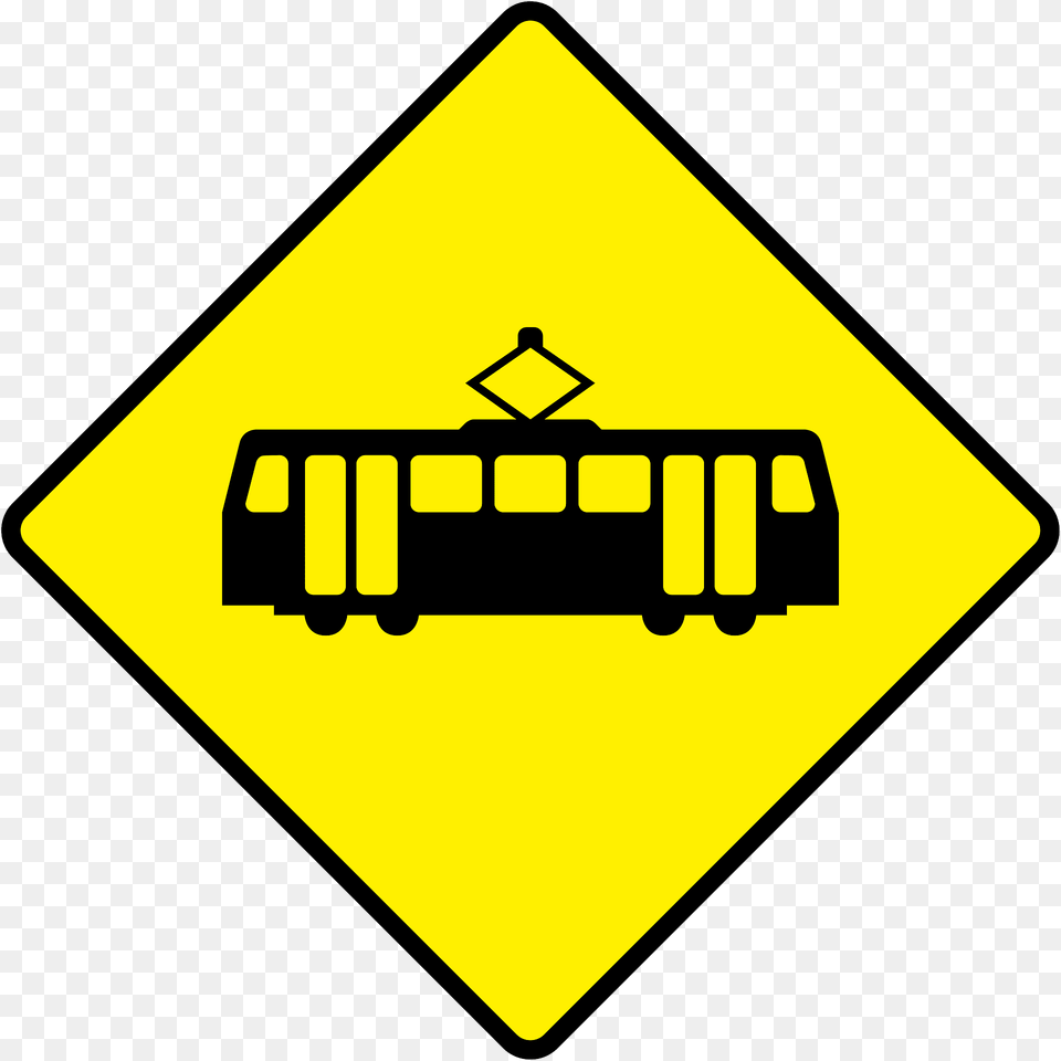 Tram Streetcar Crossing Sign In Ireland Clipart, Symbol, Road Sign Free Png