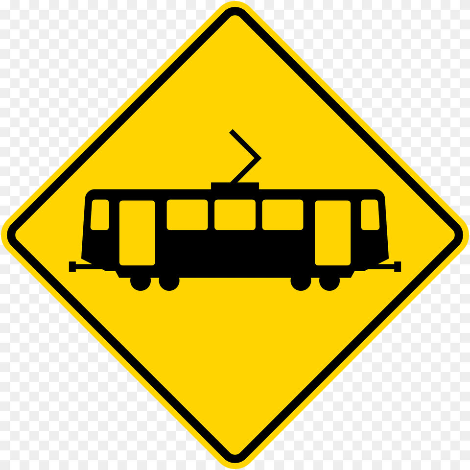 Tram Streetcar Crossing Sign In United States Clipart, Symbol, Road Sign Png Image