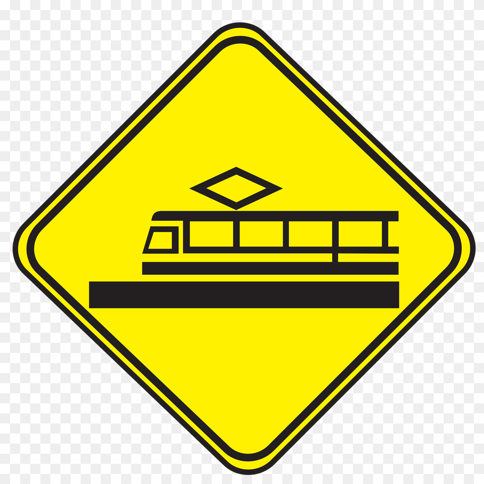 Tram Streetcar Crossing Sign In Uruguay Clipart, Symbol, Road Sign, Disk Png