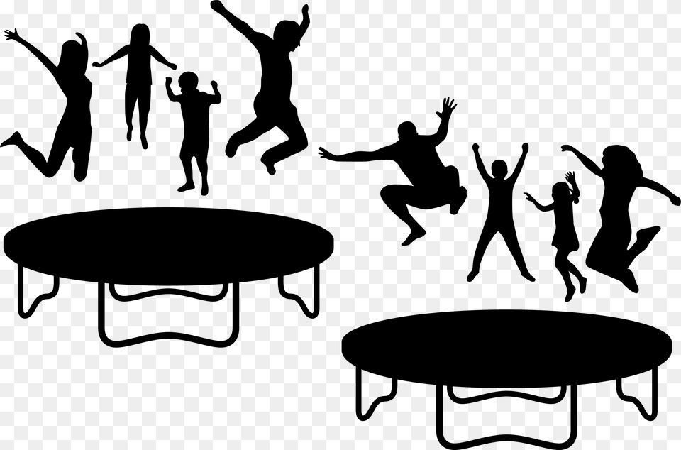 Trampoline Euclidean Vector Jumping Trampoline Clipart Black And White, Silhouette, Adult, Female, Male Png