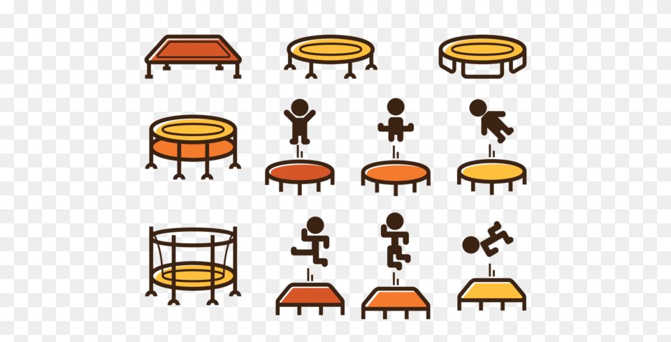 Trampoline Icon Vector, Chair, Furniture, Person, Drum Free Transparent Png