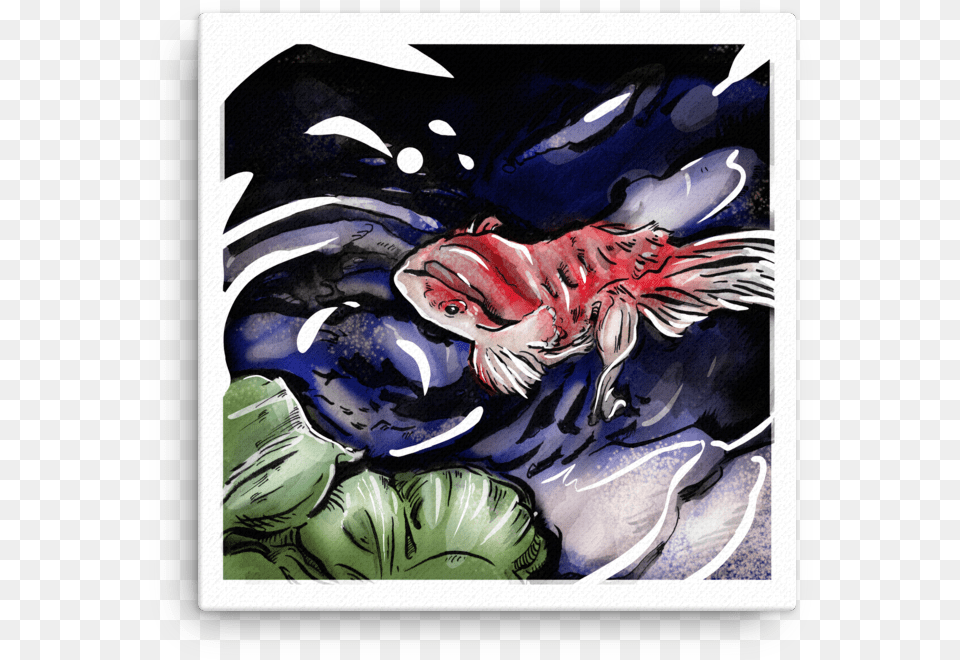 Tranquil Koi Canvas King Crab, Baby, Person, Art, Painting Png