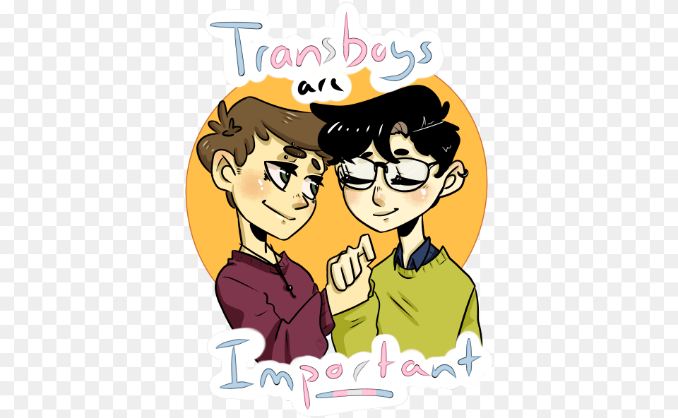 Trans Boys Are Important Cartoon, Book, Comics, Publication, Baby Png Image