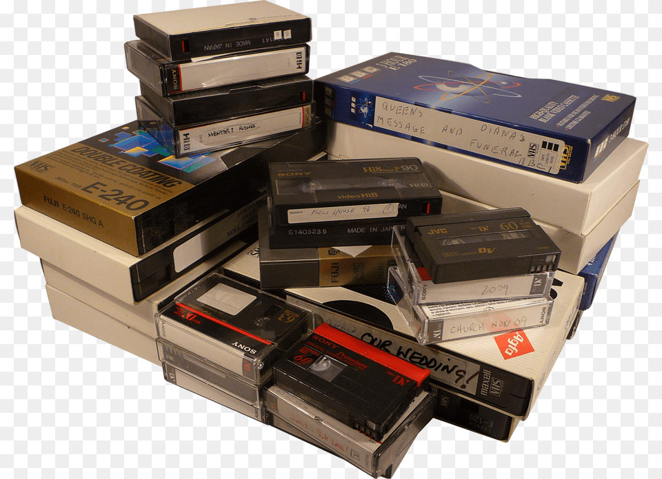 Transfer And Copy Your Vhs Mini Dv Betamax Hi8 Tapes Videotape, Box, Cassette, Electronics Png Image