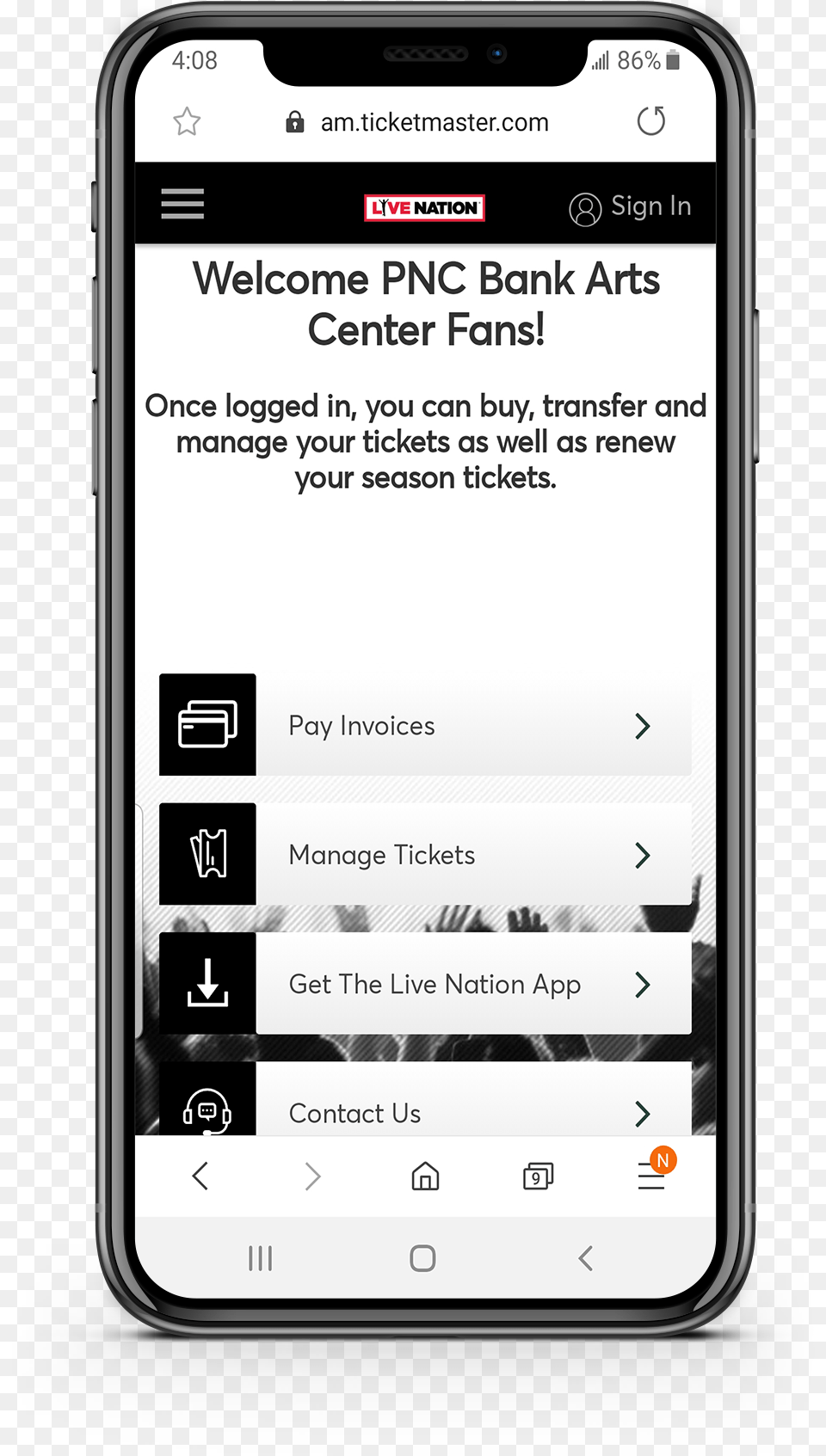 Transfer Tickets On Live Nation, Electronics, Mobile Phone, Phone Free Png
