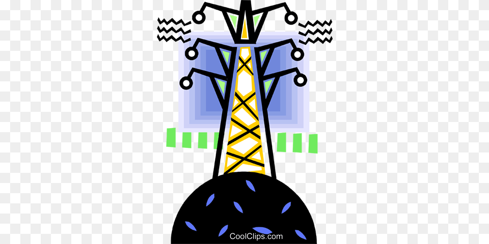 Transformer Royalty Vector Clip Art Illustration, Cable, Power Lines, Electric Transmission Tower, Cross Free Png Download