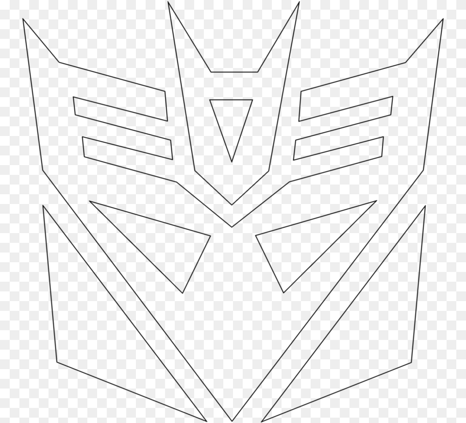 Transformers Decepticon Symbol Transformer Decepticon Logo Outline, Gray Free Png