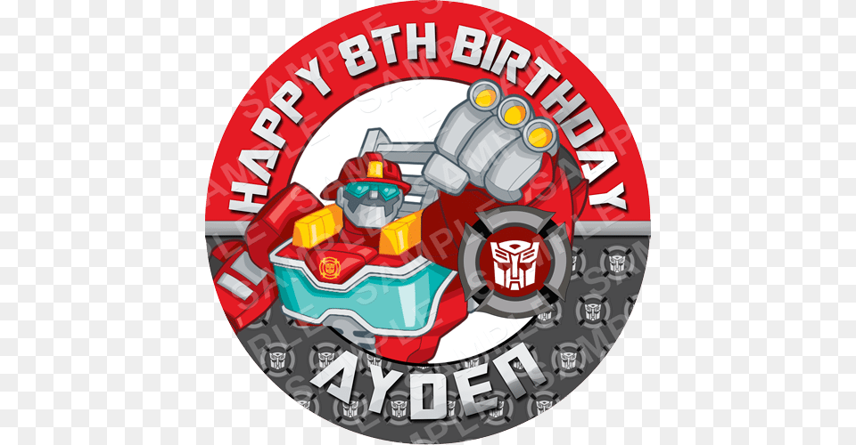 Transformers Rescue Bots Edible Cake Topper Transformer Rescue Bots Logo, Kart, Transportation, Vehicle, Dynamite Free Png Download