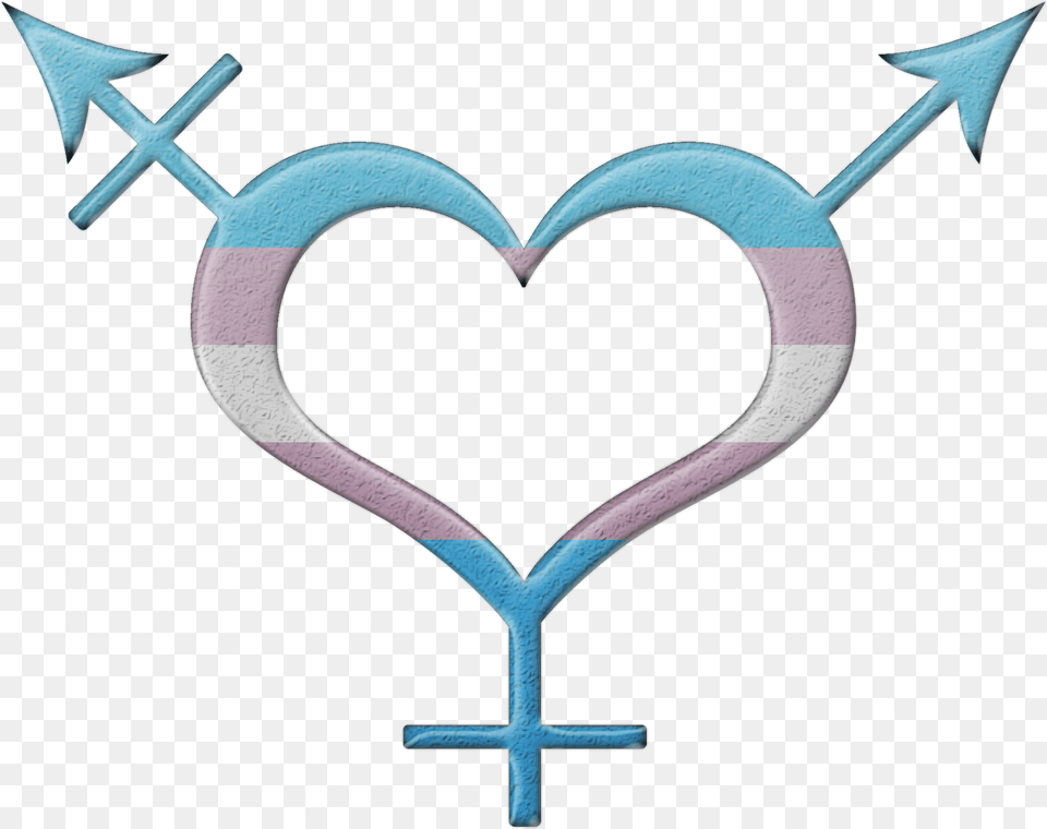 Transgender Pride Heart Shaped Gender Neutral Symbol In Matching, Emblem Free Png