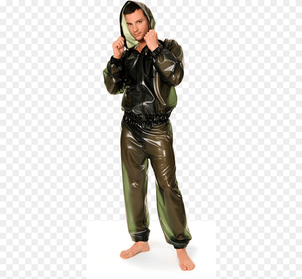 Translucent Tracksuit Leather Jacket, Clothing, Coat, Adult, Person Free Png