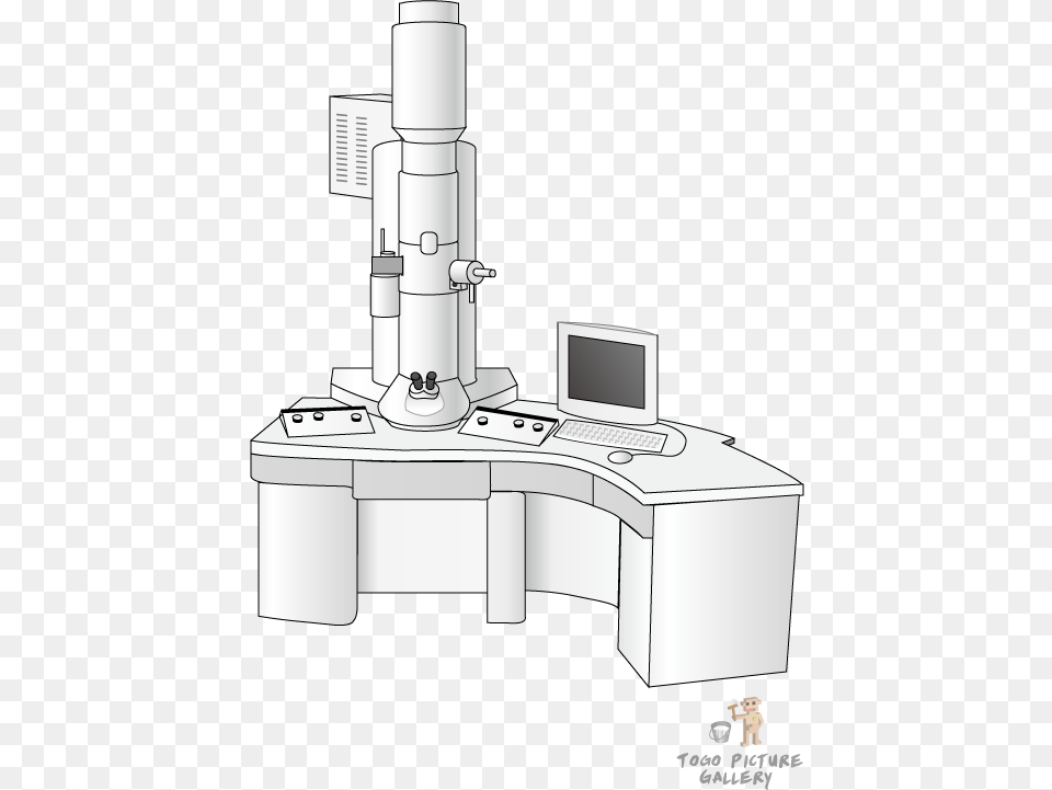 Transmission Electron Microscopy Transmission Electron Microscope Cartoon, Furniture, Table, Computer, Electronics Free Png