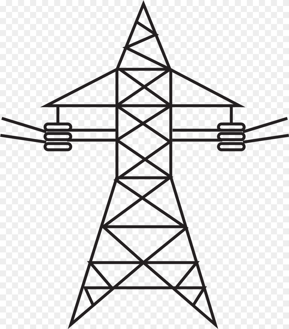 Transmission Tower Clipart, Cable, Power Lines, Electric Transmission Tower, Cross Free Transparent Png