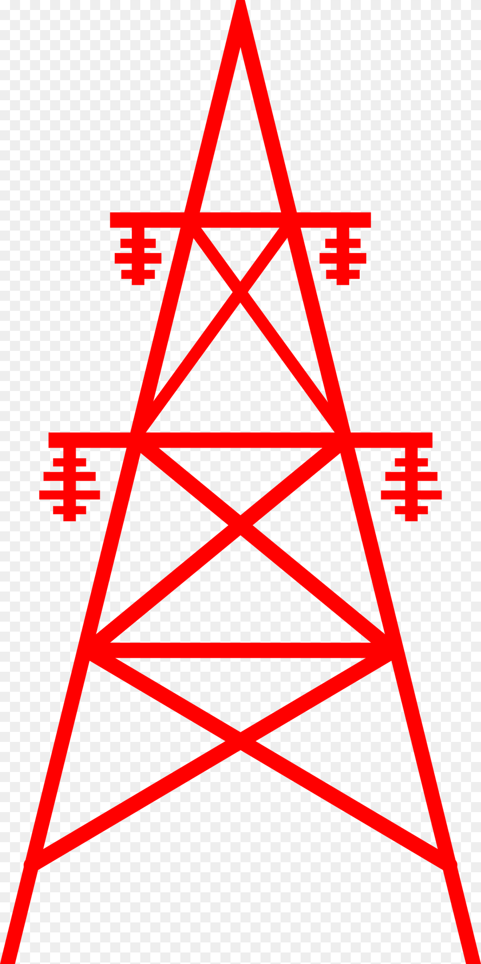 Transmission Tower Icons, Triangle, Cable, Power Lines, Electric Transmission Tower Free Png Download