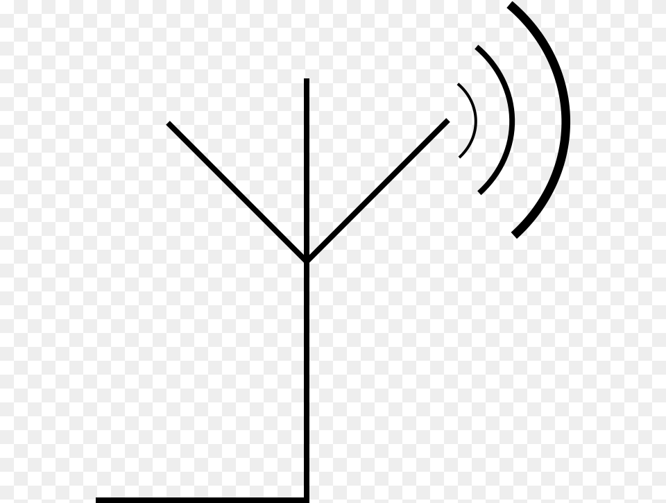 Transmitting Antenna Symbol Line Art, Gray Free Png