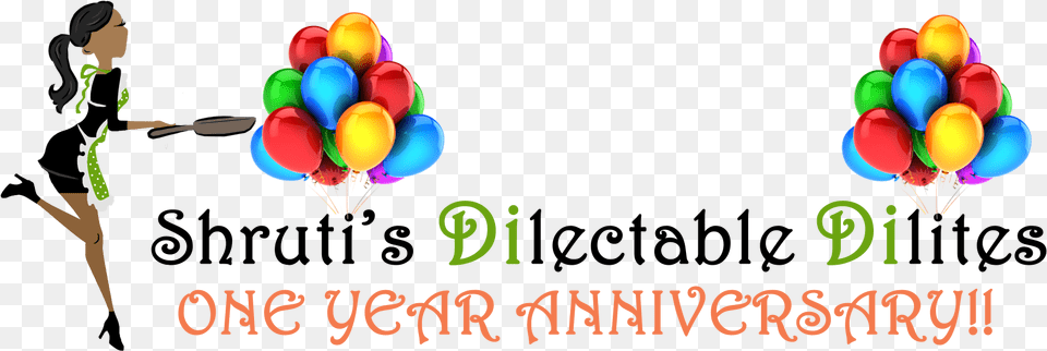 Transparent 1 Year Anniversary Graphic Design, Balloon, Adult, Female, People Free Png